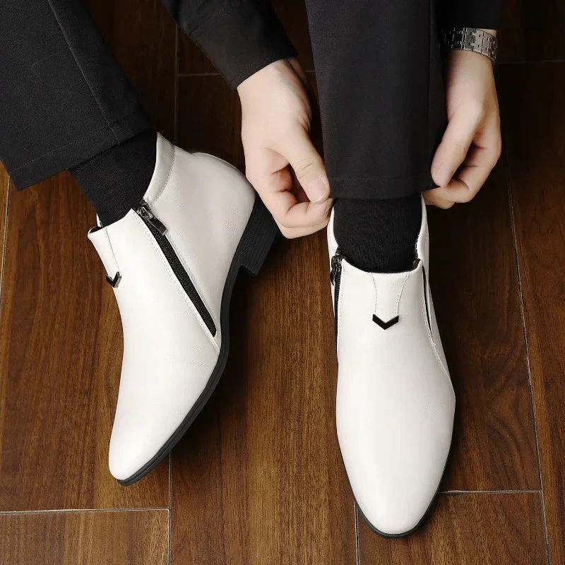 Anthony Classic Burnished Ankle Boots | Side-Zip Pointed Toe Shoes - Image 10