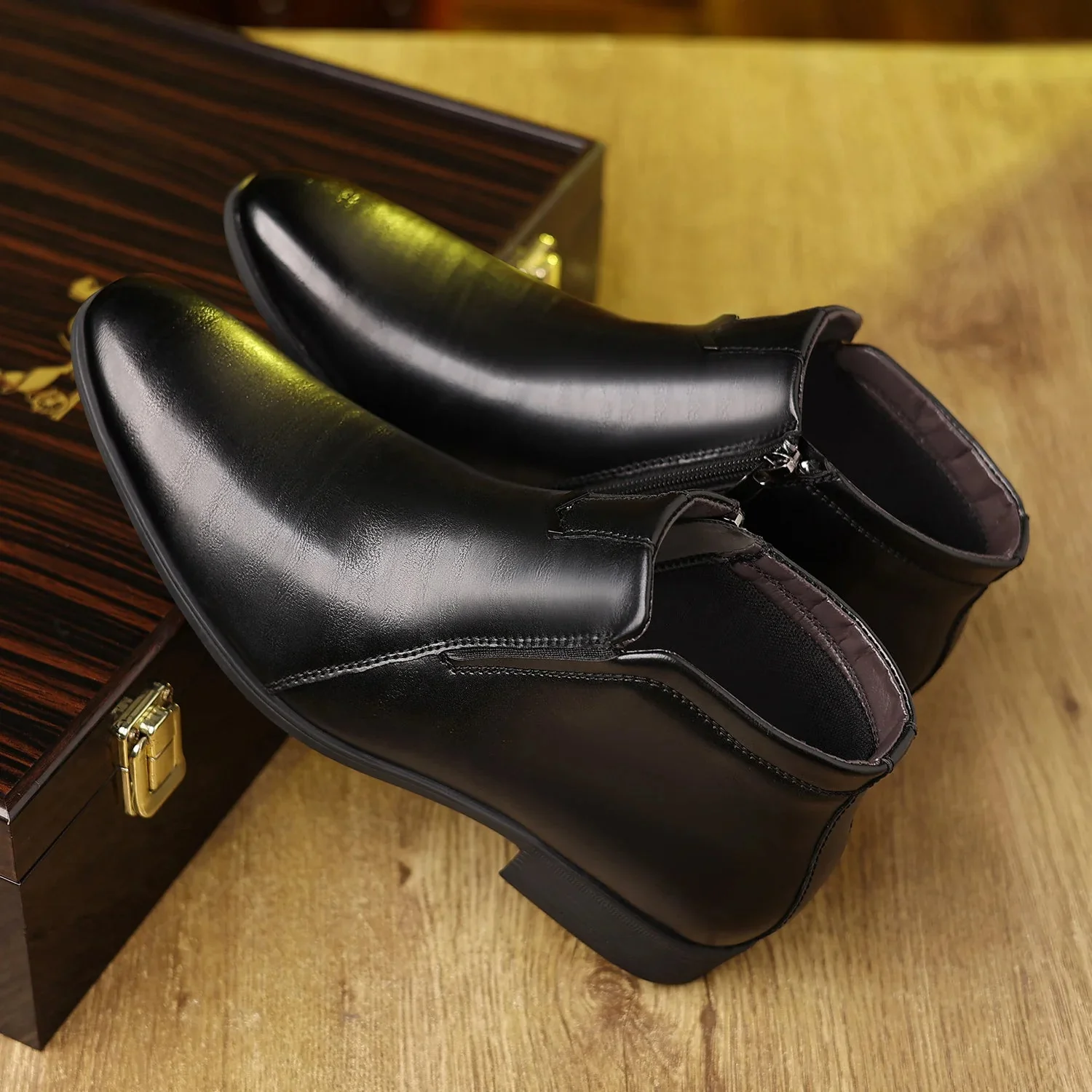 Anthony Classic Burnished Ankle Boots | Side-Zip Pointed Toe Shoes - Image 7