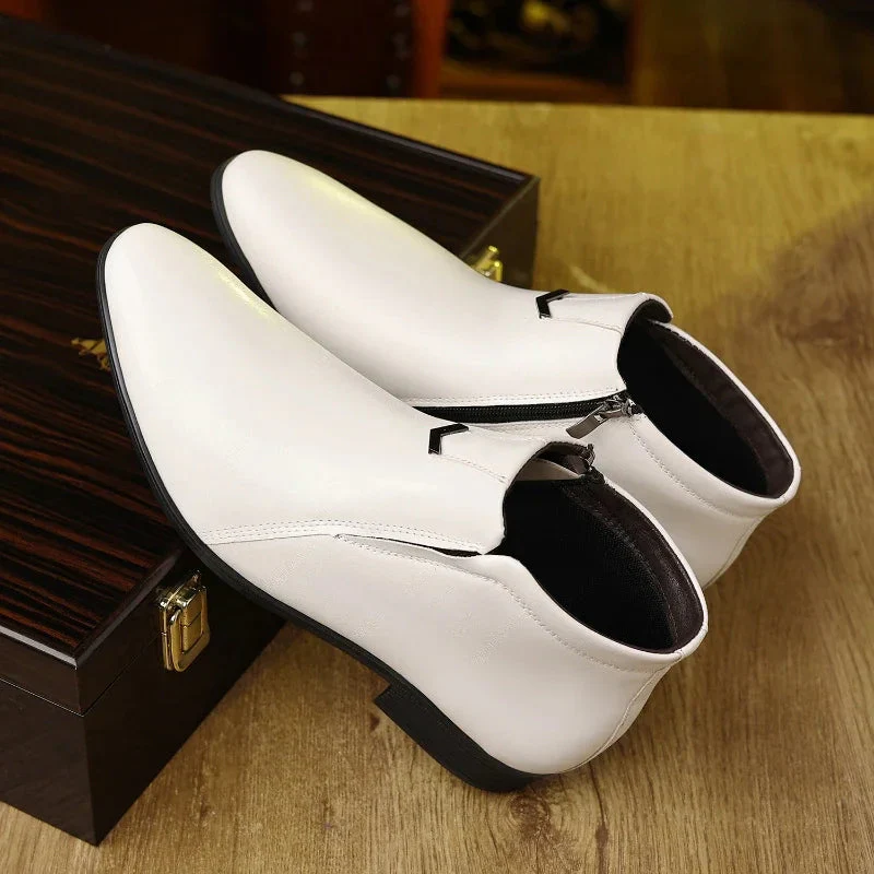 Anthony Classic Burnished Ankle Boots | Side-Zip Pointed Toe Shoes - Image 9
