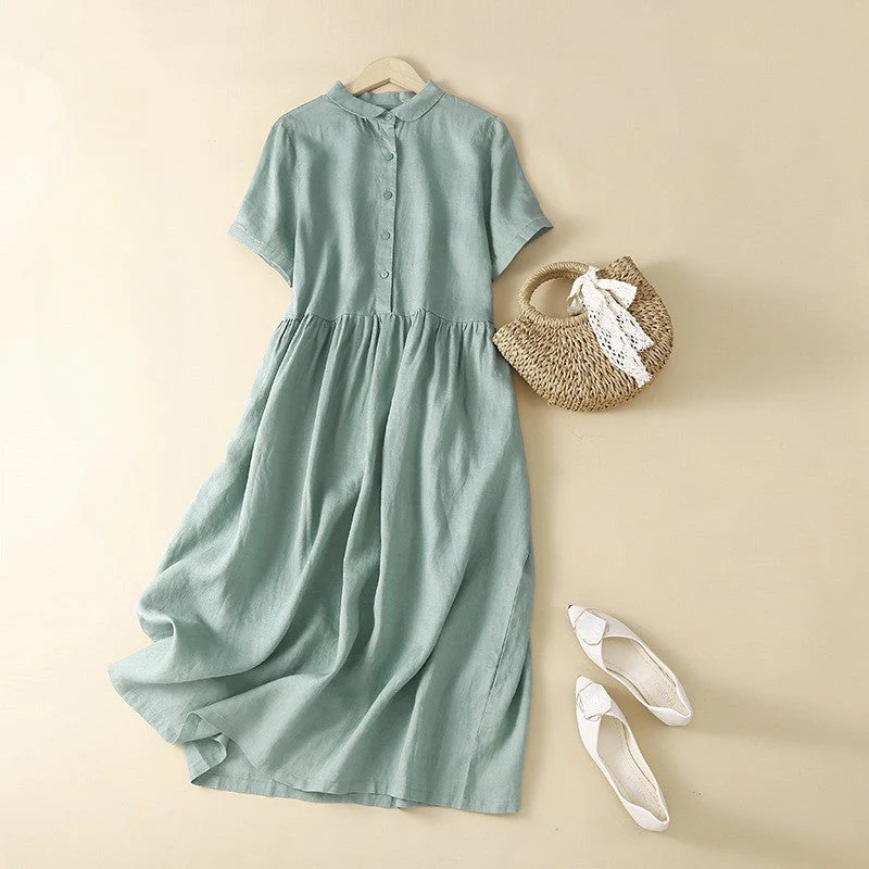 Alice Relaxed Fit Midi Dress | Collared Button Front Dress - Image 2