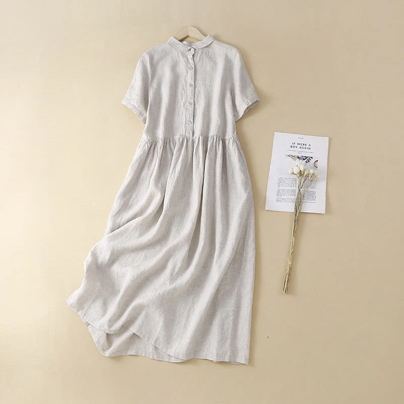 Alice Relaxed Fit Midi Dress | Collared Button Front Dress - Image 5