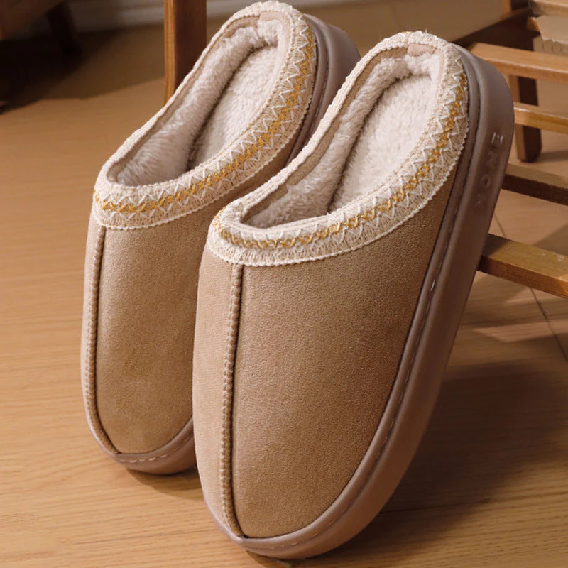 Amelia Slip-On Slippers | Embroidered Trim Cushioned Sole Slippers - Image 4