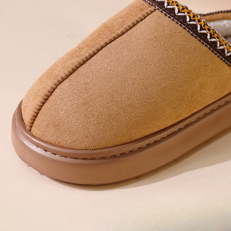 Amelia Slip-On Slippers | Embroidered Trim Cushioned Sole Slippers - Image 5