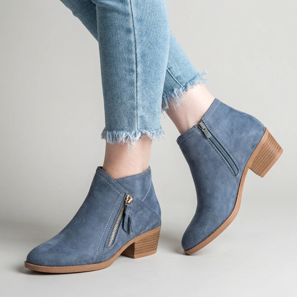 Amelia Leather Orthopedic Ankle Boots | Casual Block Heel Boots