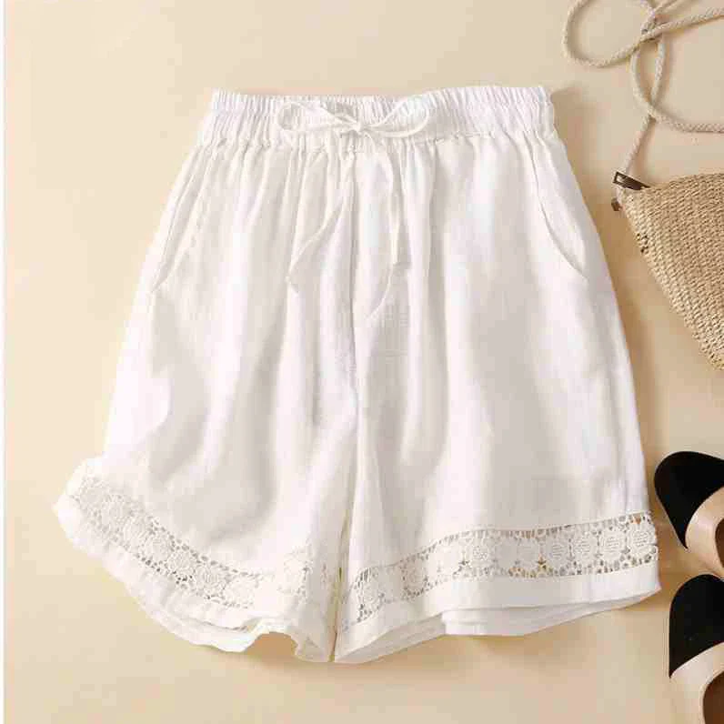 Amelia Relaxed Fit Shorts | Embroidered Trim Drawstring Shorts - Image 5