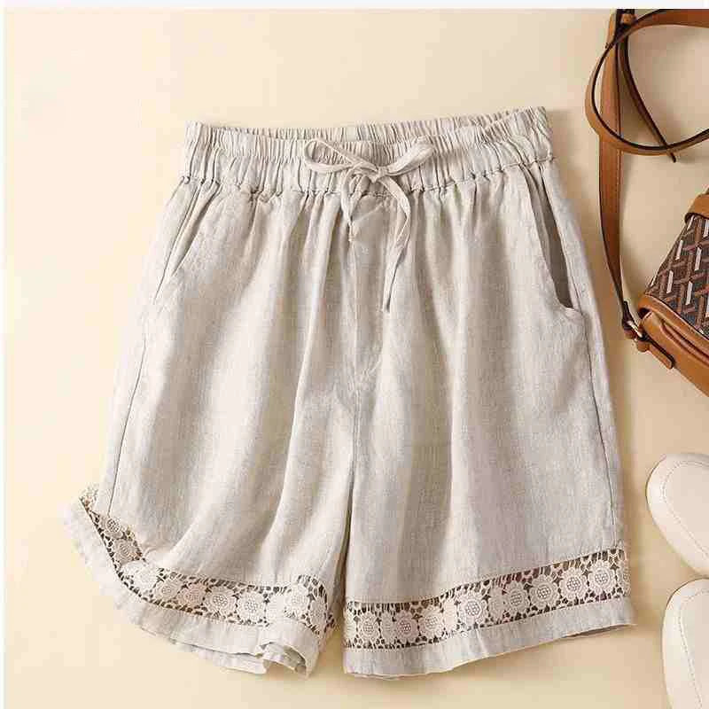 Amelia Relaxed Fit Shorts | Embroidered Trim Drawstring Shorts - Image 7