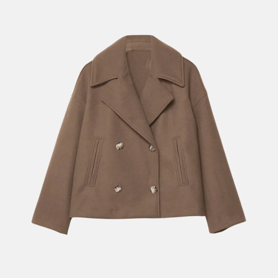 Amelia Cropped Double-Breasted Jacket | Relaxed Fit Button Front Jacket - Image 10