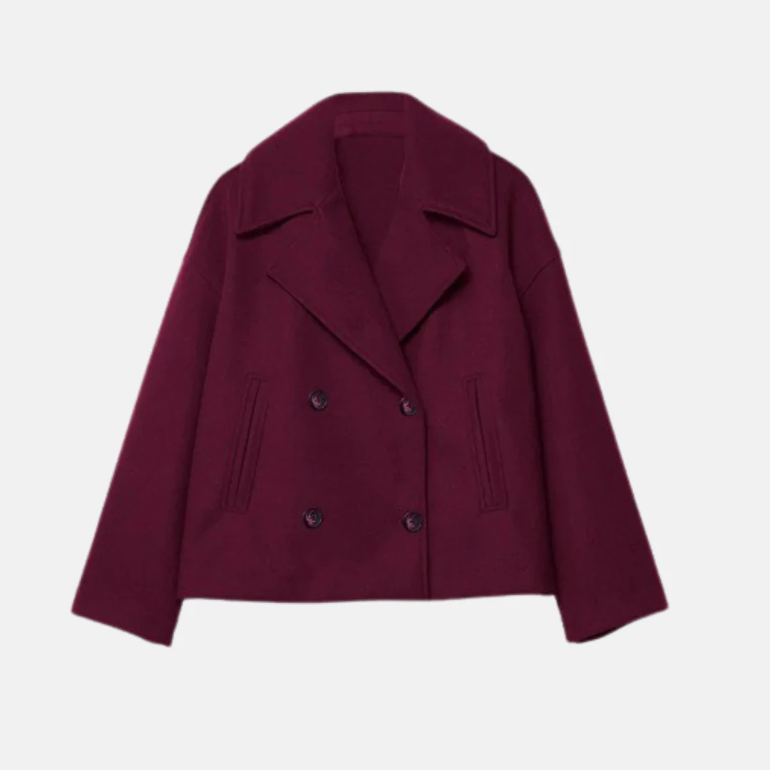 Amelia Cropped Double-Breasted Jacket | Relaxed Fit Button Front Jacket - Image 11