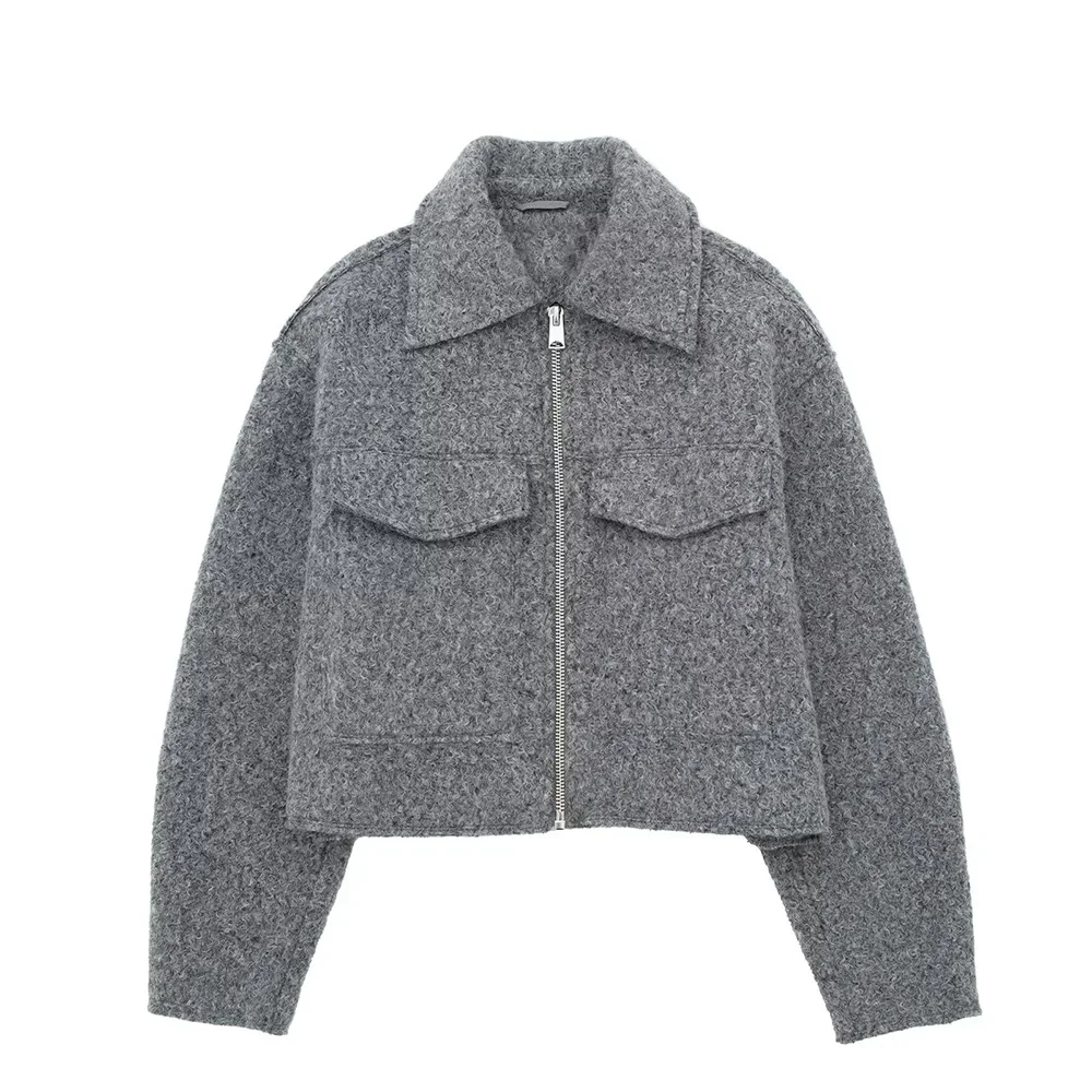 Amelia Cropped Jacket | Collared Relaxed Fit Jacket - Image 3
