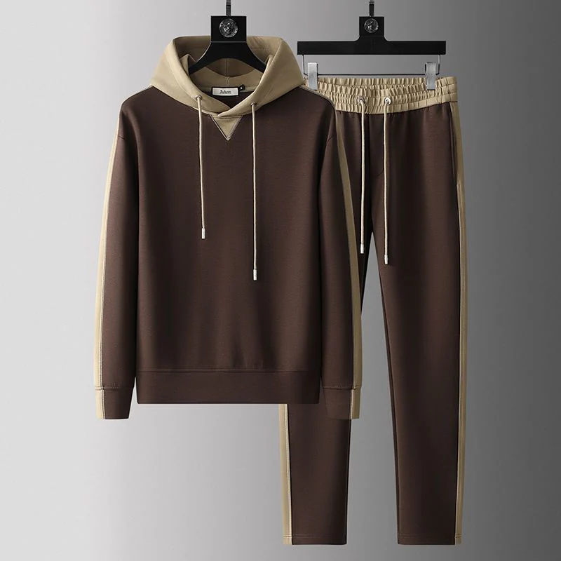 Arthur Relaxed Fit Hoodie And Joggers Two-Piece Set | Drawstring Hood Contrast Panels Tracksuit - Image 2