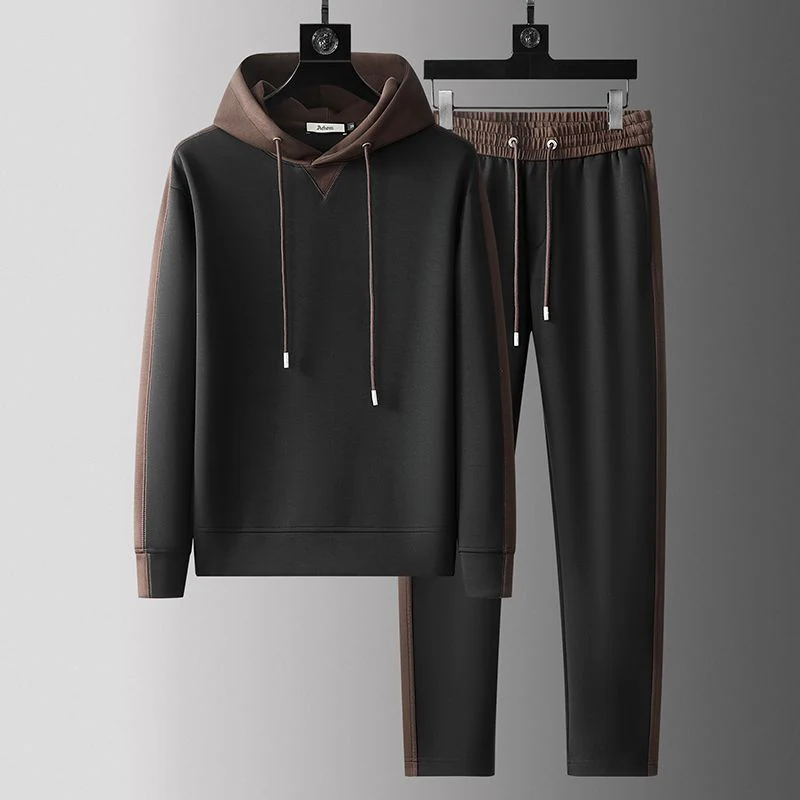 Arthur Relaxed Fit Hoodie And Joggers Two-Piece Set | Drawstring Hood Contrast Panels Tracksuit - Image 4