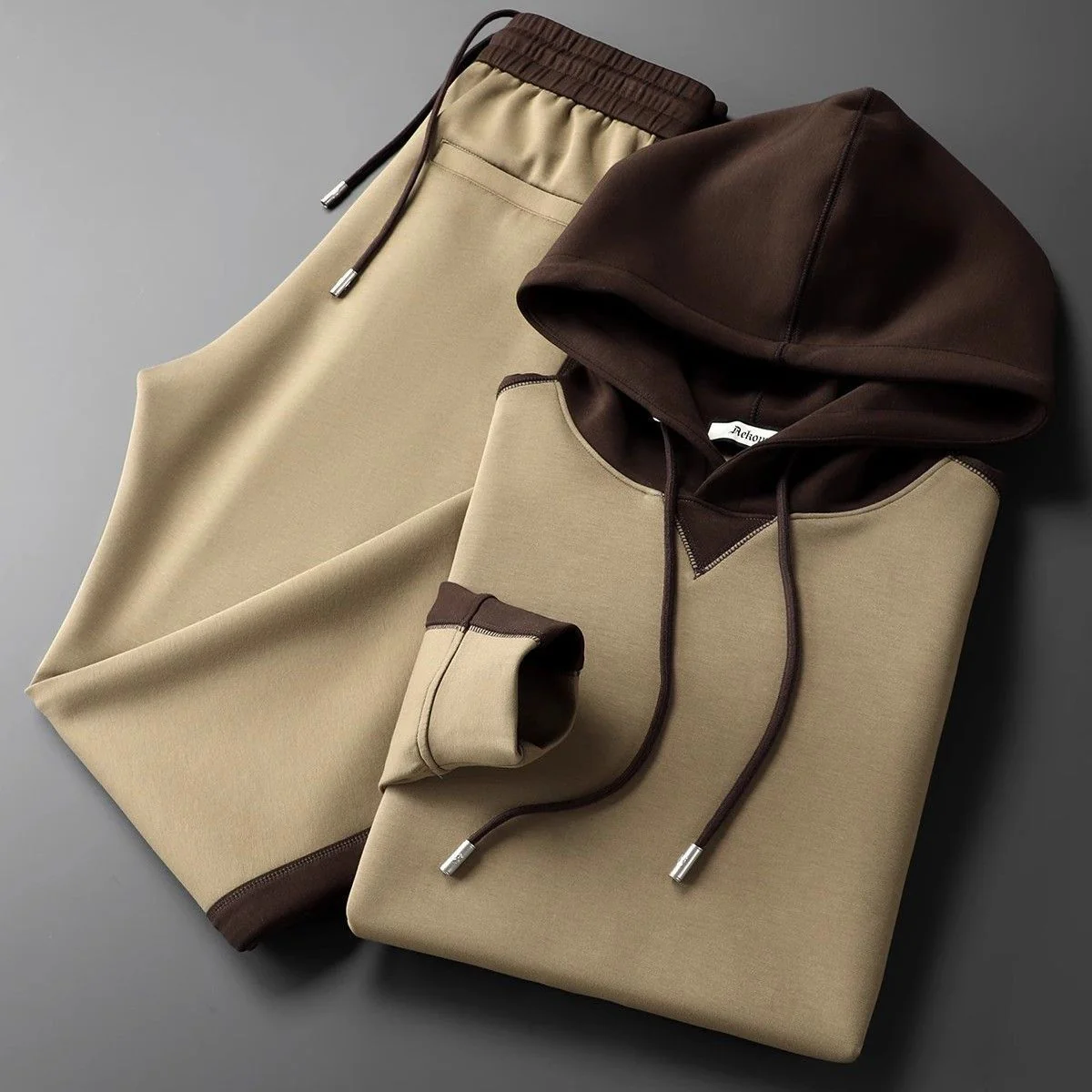 Arthur Relaxed Fit Hoodie And Joggers Two-Piece Set | Drawstring Hood Contrast Panels Tracksuit - Image 5