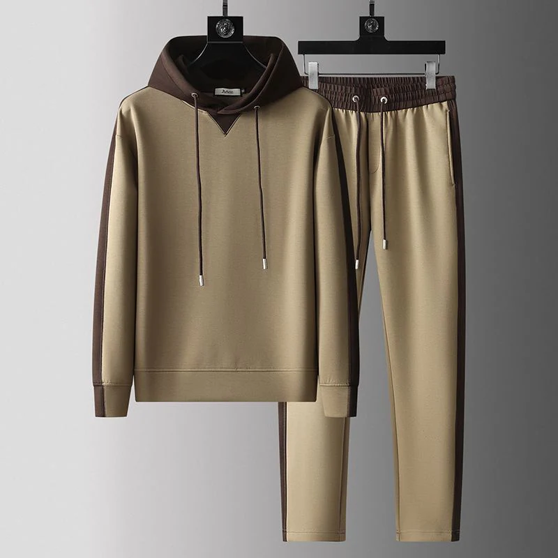 Arthur Relaxed Fit Hoodie And Joggers Two-Piece Set | Drawstring Hood Contrast Panels Tracksuit - Image 6