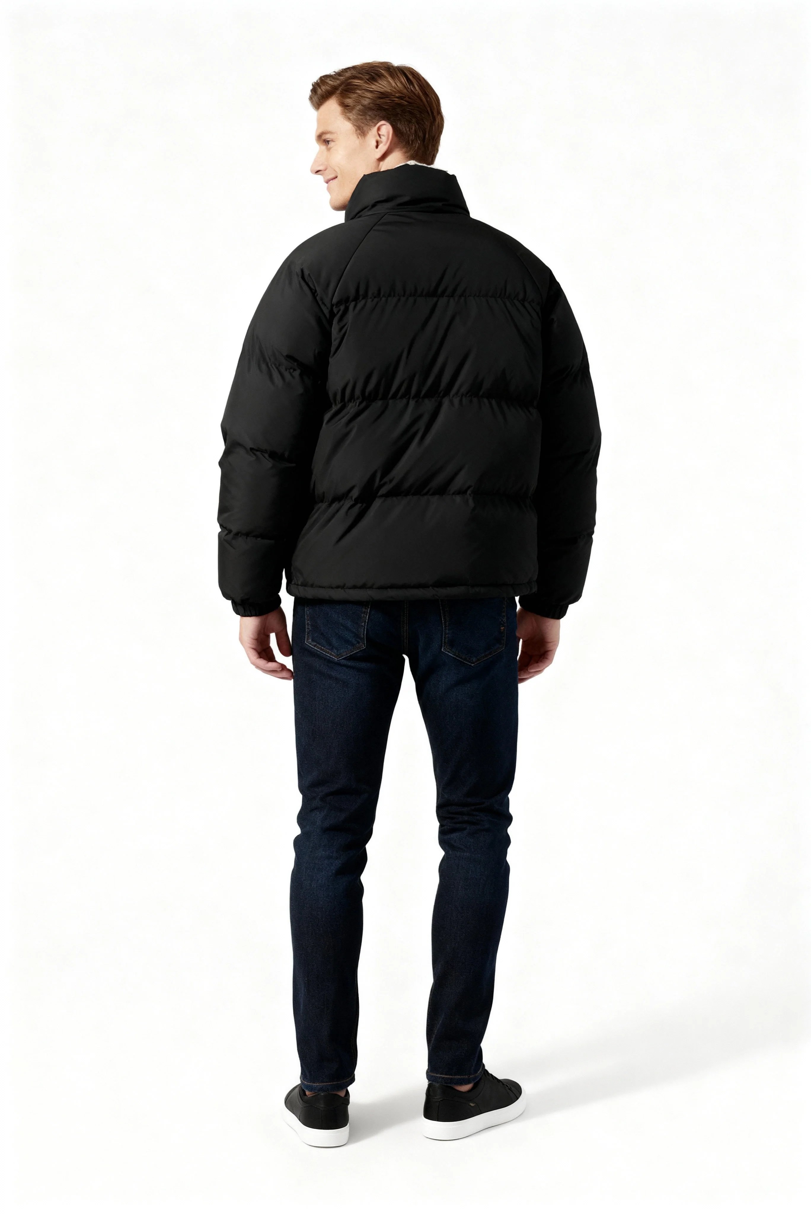 Arthur Quilted Relaxed Fit Puffer Jacket | Stand Collar Zip Front Puffer Jacket - Image 2