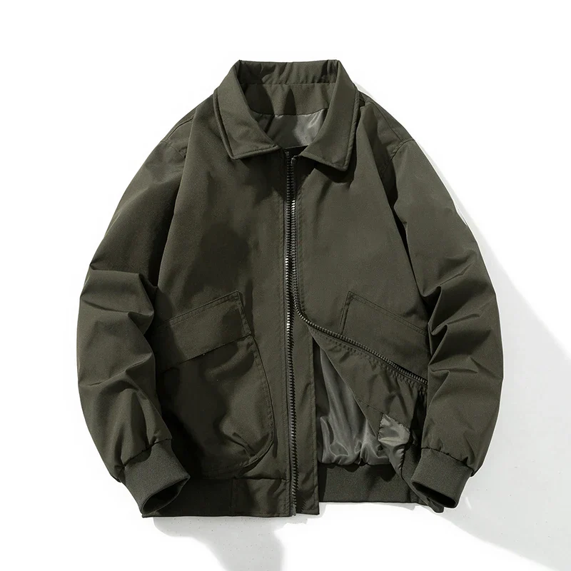Arthur Relaxed Fit Bomber Jacket | Ribbed Trim Patch Pockets Bomber Jacket - Image 10