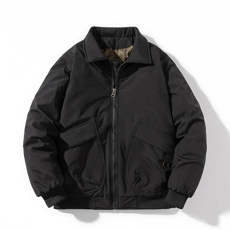 Arthur Relaxed Fit Bomber Jacket | Ribbed Trim Patch Pockets Bomber Jacket - Image 11