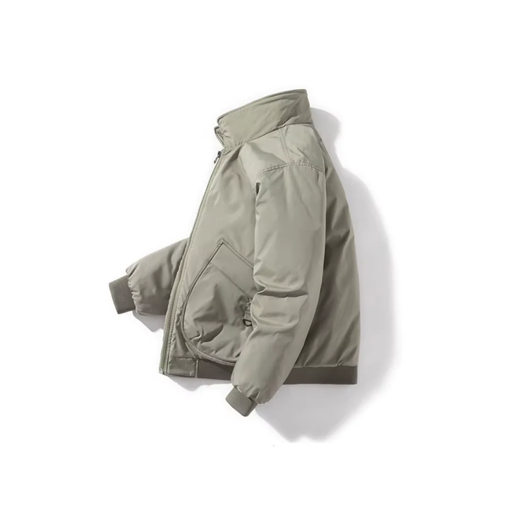 Arthur Relaxed Fit Bomber Jacket | Ribbed Trim Patch Pockets Bomber Jacket - Image 3