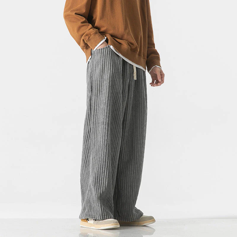 Arthur Ribbed Relaxed Fit Pants | Drawstring Waist Casual Pants - Image 4