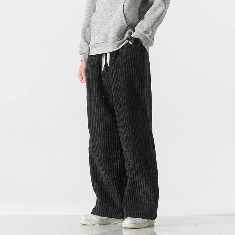 Arthur Ribbed Relaxed Fit Pants | Drawstring Waist Casual Pants - Image 6