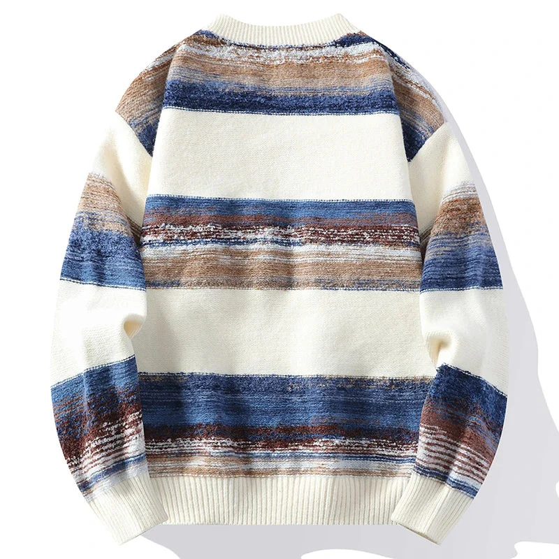 Arthur Relaxed Fit Cardigan | Striped V-Neck Hip-Length Cardigan - Image 3