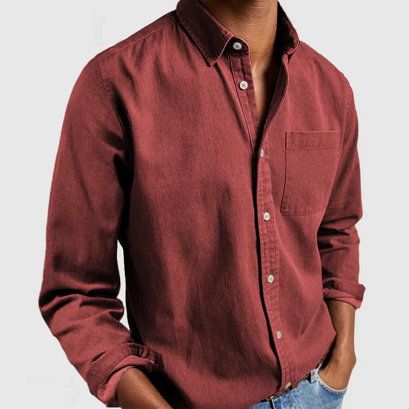 Bruce Shirt | Men's Basic Cotton Button-Up Shirt - Image 3