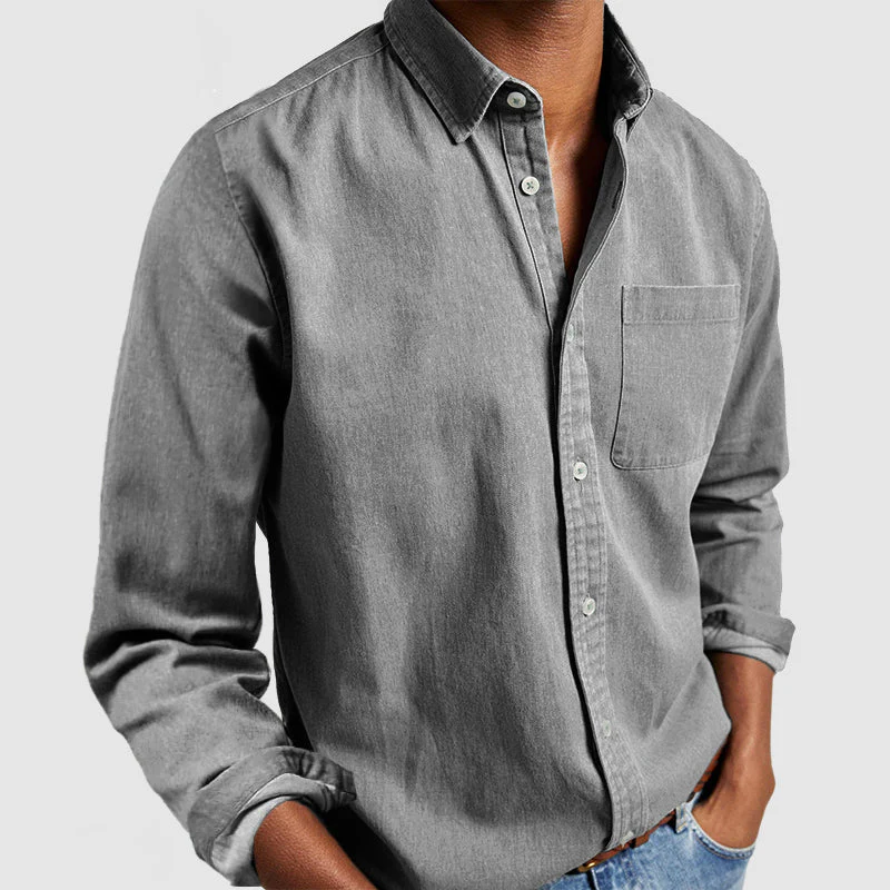 Bruce Shirt | Men's Basic Cotton Button-Up Shirt - Image 4
