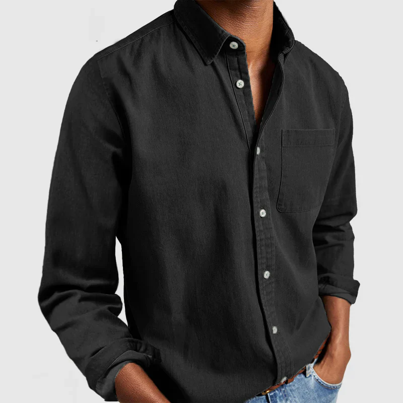 Bruce Shirt | Men's Basic Cotton Button-Up Shirt - Image 5