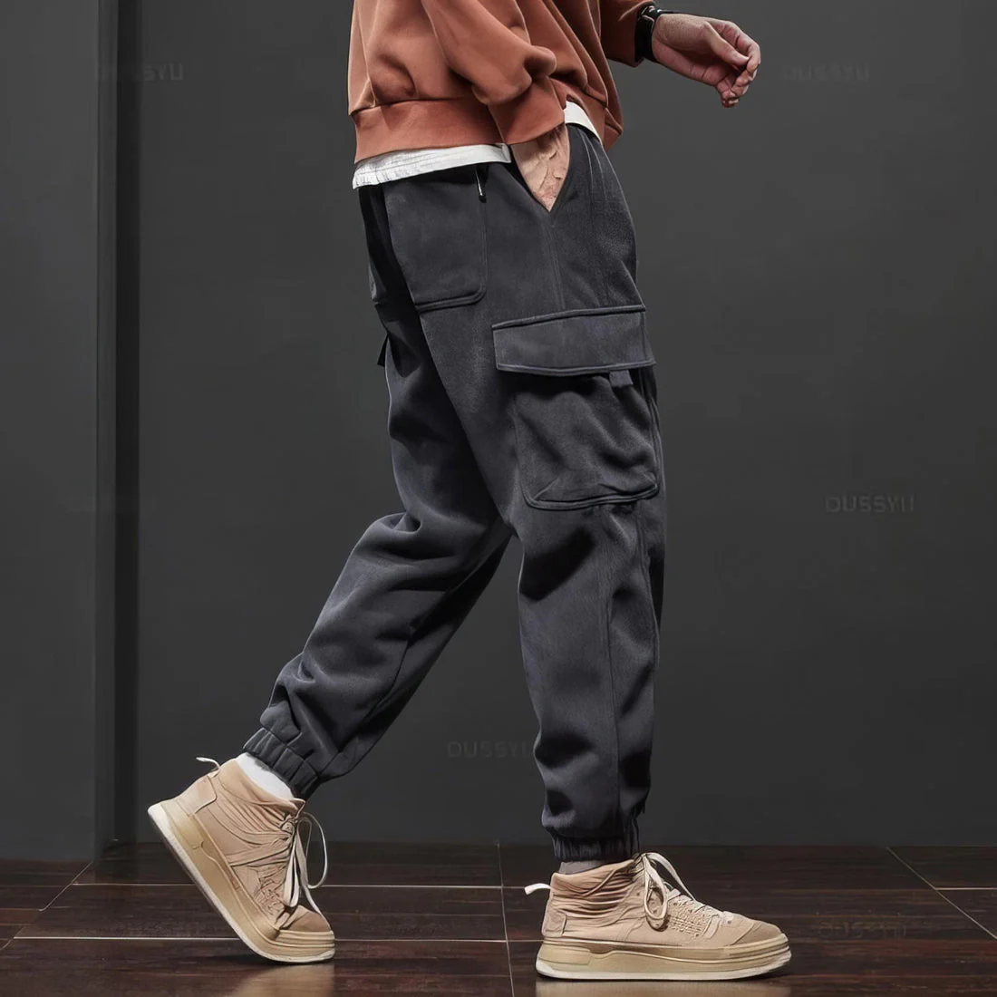 Charlie Jogger Fit Cargo Pants | Cargo Pockets Drawstring Waist Pants - Image 3