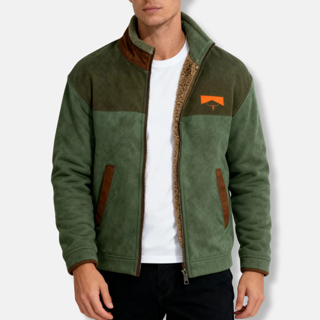 Charlie Regular Fit Jacket | Stand Collar Color Block Jacket