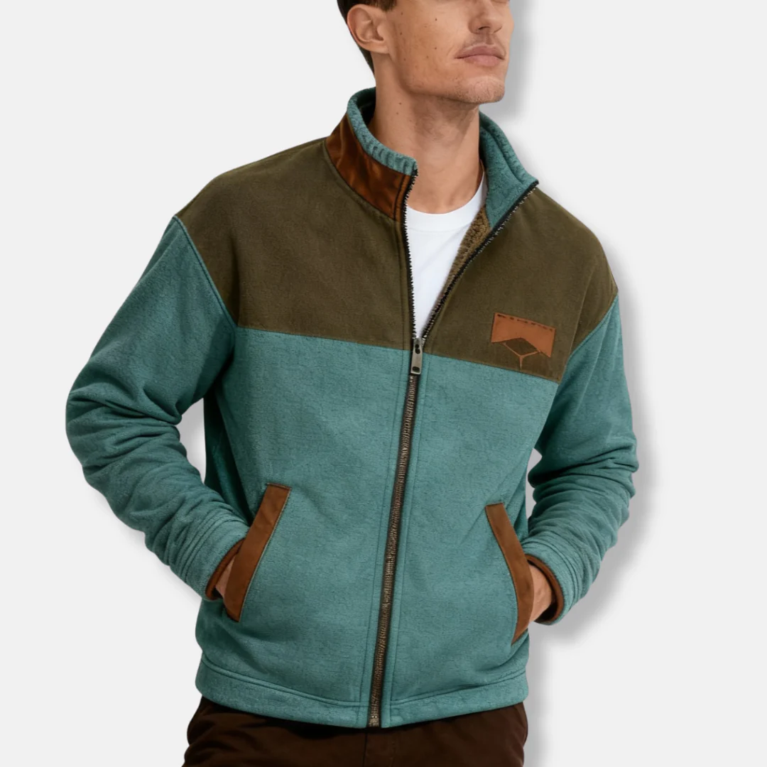 Charlie Regular Fit Jacket | Stand Collar Color Block Jacket - Image 8
