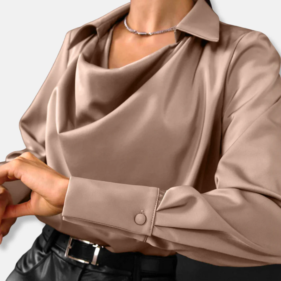 Charlotte Relaxed Satin Blouse | Relaxed Fit Satin Blouse - Image 2