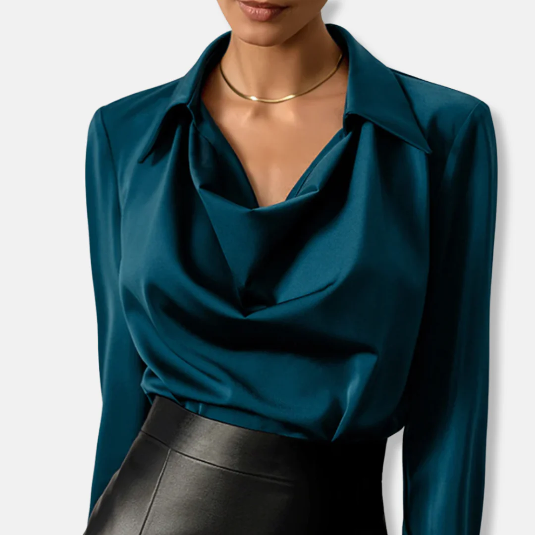 Charlotte Relaxed Satin Blouse | Relaxed Fit Satin Blouse - Image 3