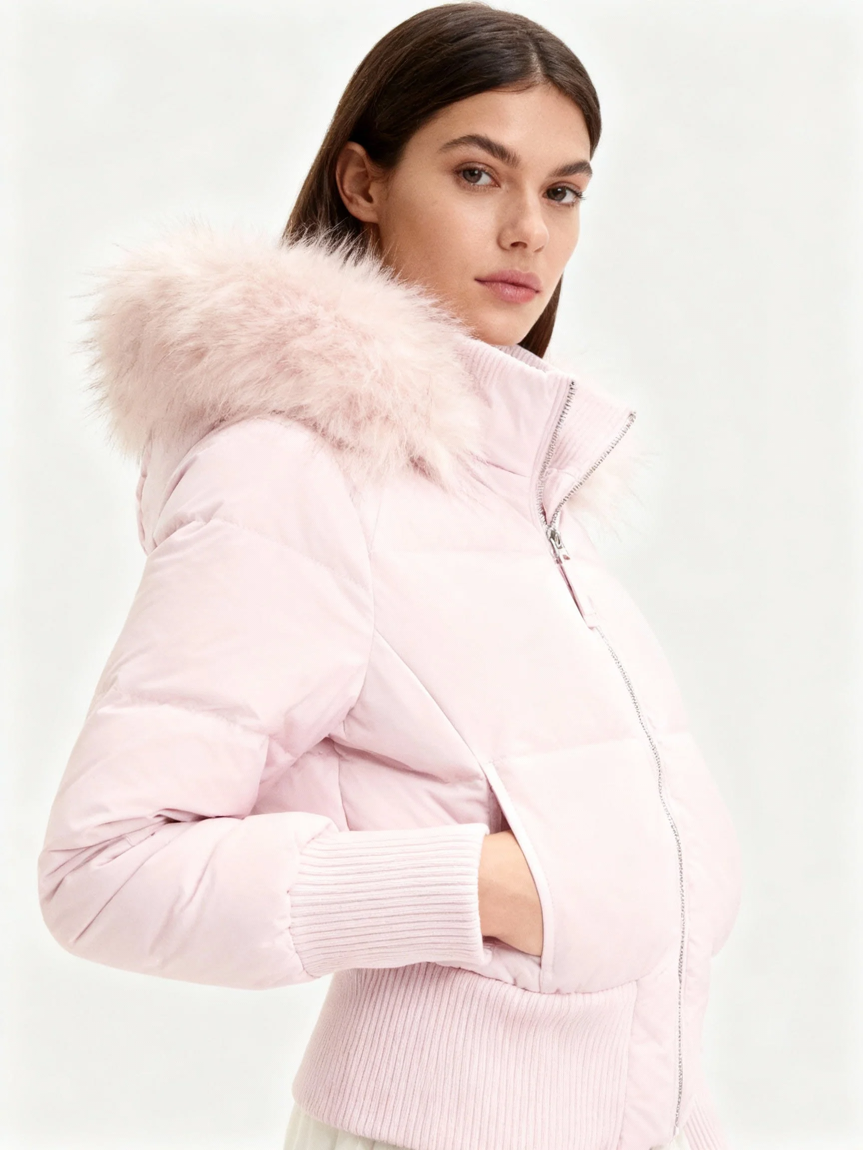 Charlotte Quilted Relaxed Fit Puffer Jacket | Fur Trim Hood Ribbed Cuffs Puffer Jacket - Image 2
