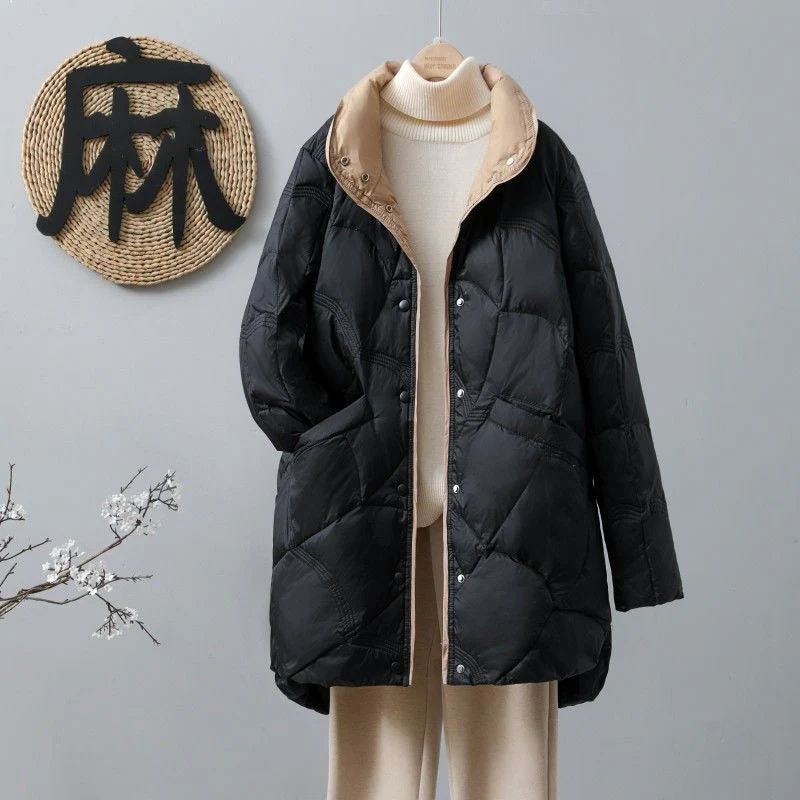 Clara Oversized Puffer Jacket | Longline Stand Collar Jacket - Image 2