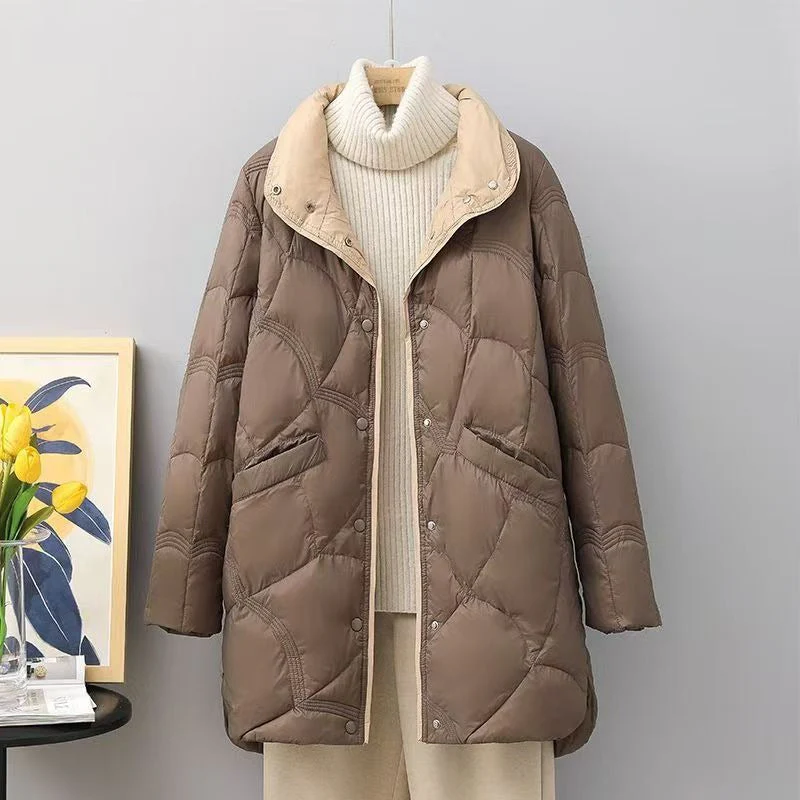 Clara Oversized Puffer Jacket | Longline Stand Collar Jacket - Image 3