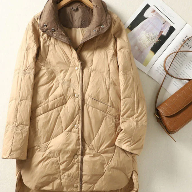 Clara Oversized Puffer Jacket | Longline Stand Collar Jacket - Image 4