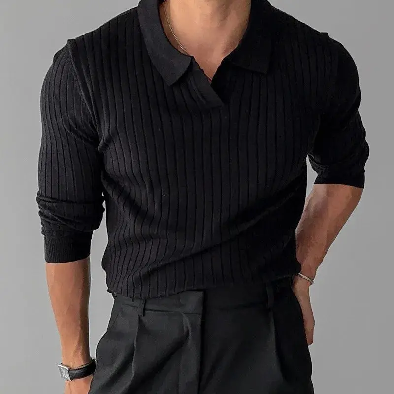 Diego Shirt | Men's Long Sleeve Knitted Polo - Image 3