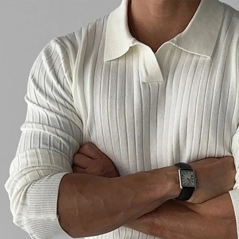 Diego Shirt | Men's Long Sleeve Knitted Polo - Image 4