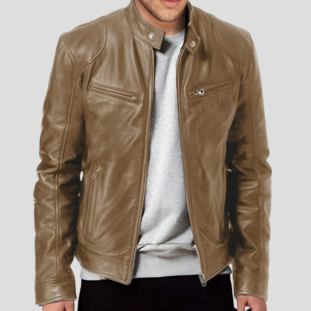Dustin Jacket | Men’s Classic Leather Fitted Jacket - Image 3