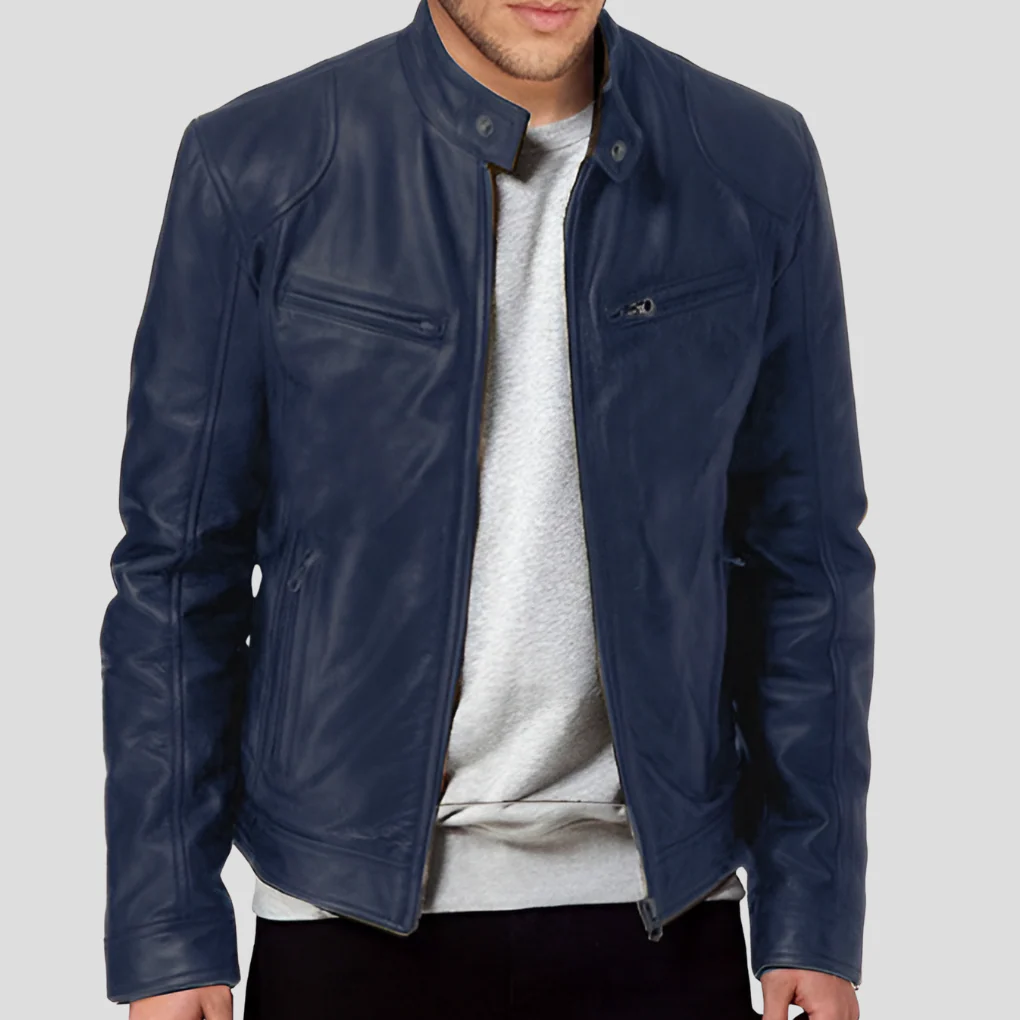 Dustin Jacket | Men’s Classic Leather Fitted Jacket - Image 4