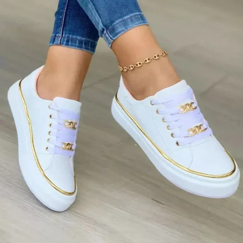 Elvia Shoes | Women's Gold Metal Accent Shoes - Image 2