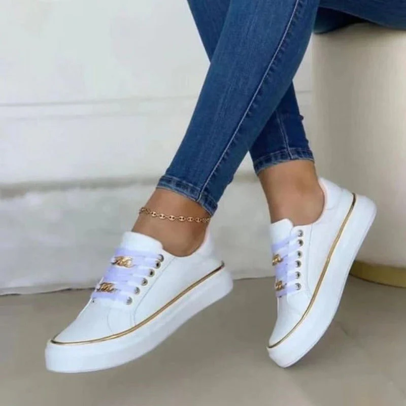 Elvia Shoes | Women's Gold Metal Accent Shoes - Image 5