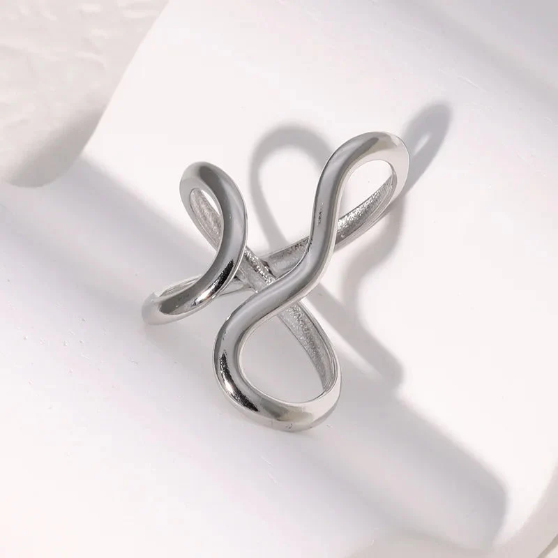 Isla Modern Sculptural Open Ring | Abstract Gold-Tone Statement Band - Image 3