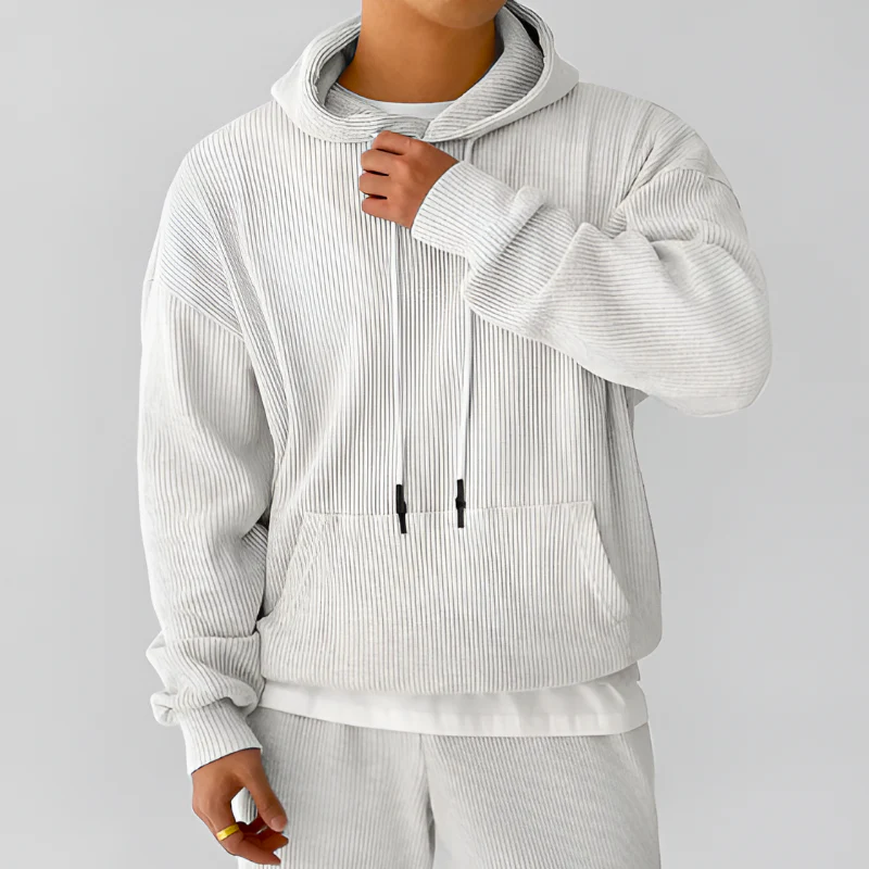 Ethan Oversized Hoodie | Ribbed Kangaroo Pocket Hoodie