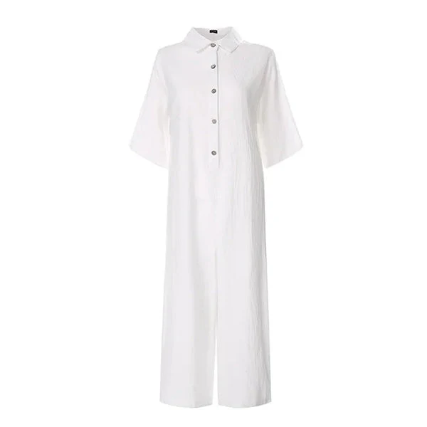 Ferryn Jumpsuit | Casual Loose Fit Button-Down Cropped Jumpsuit - Image 7