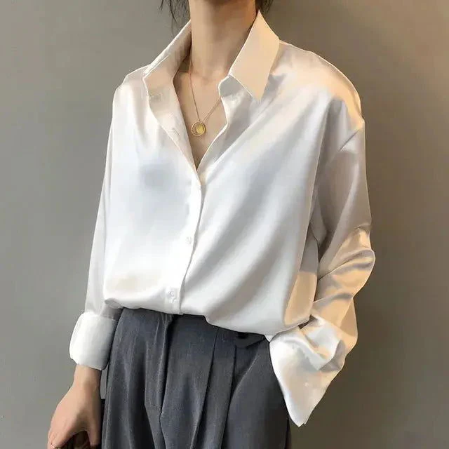 Flora Blouse | Silky Long-Sleeve Blouse - Image 2