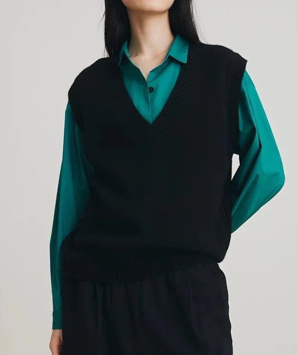 Freya Soft V-Neck Sweater Vest | Sleeveless Relaxed Fit Layering Vest - Image 4