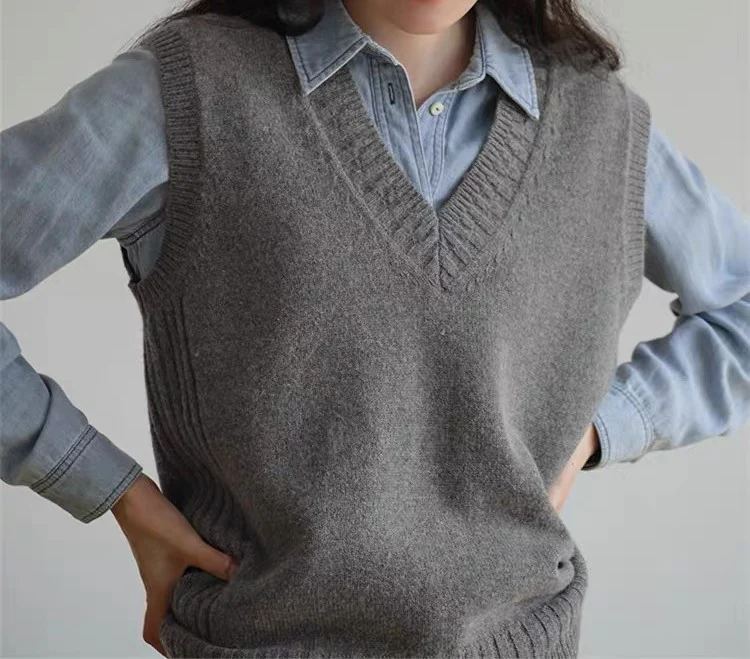 Freya Soft V-Neck Sweater Vest | Sleeveless Relaxed Fit Layering Vest - Image 5