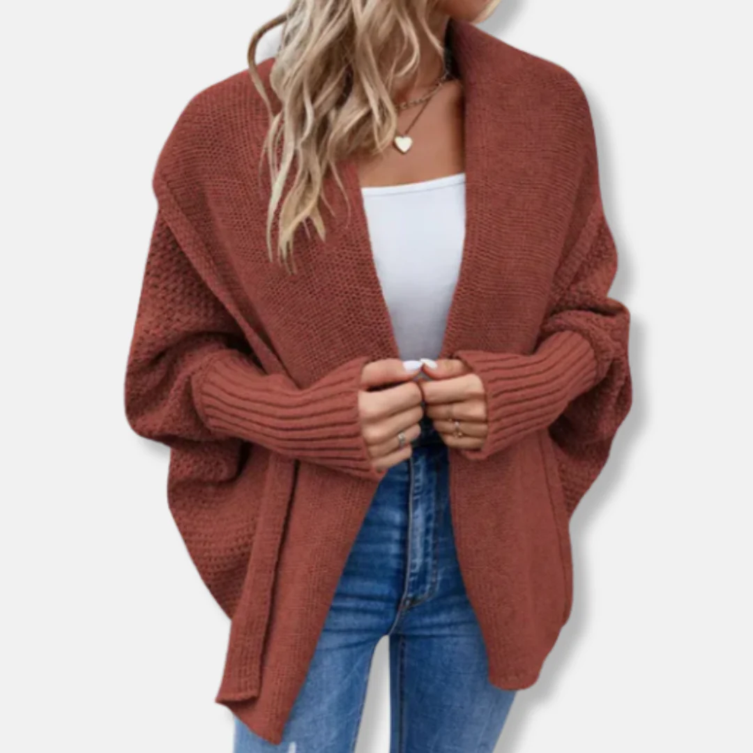 Freya Oversized Cardigan | Chunky Knit Ribbed Cuffs Cardigan - Image 2