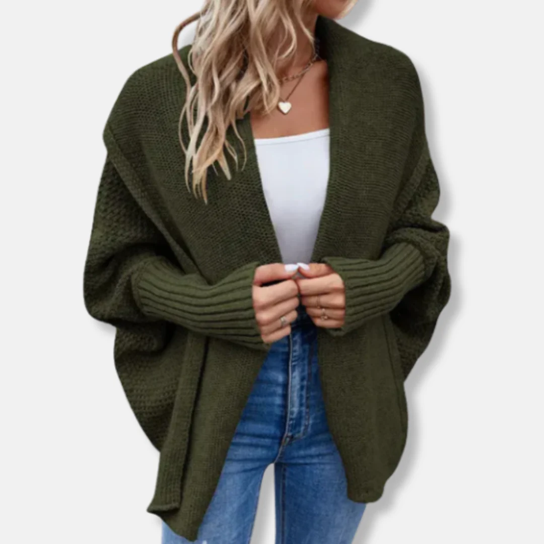 Freya Oversized Cardigan | Chunky Knit Ribbed Cuffs Cardigan - Image 3